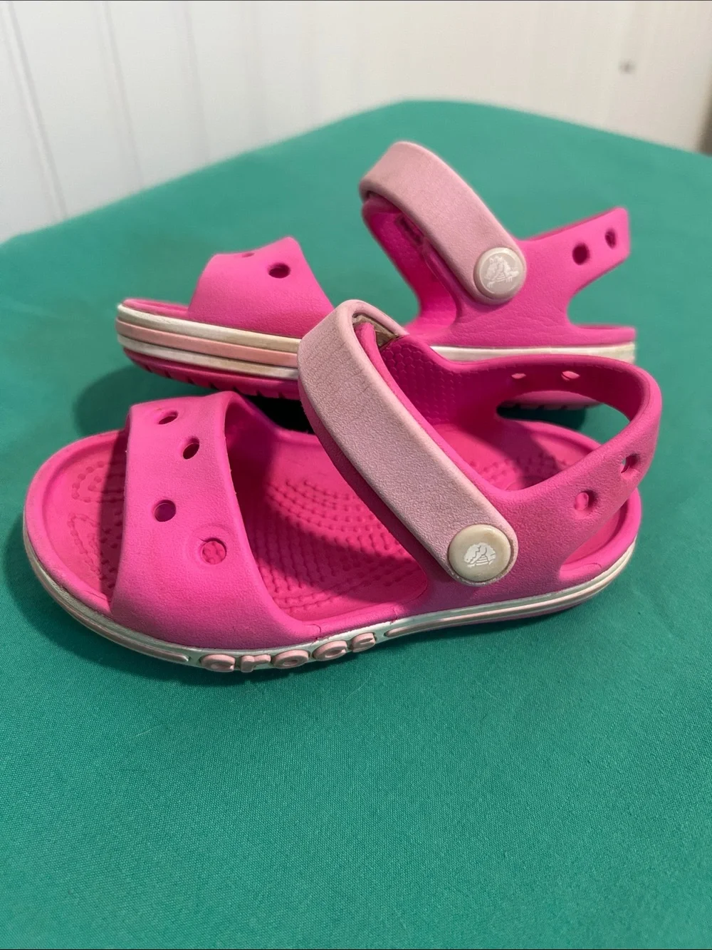 CROCS Kids Pink Sports Sandal w/Adjustable Strap Sz: c6
